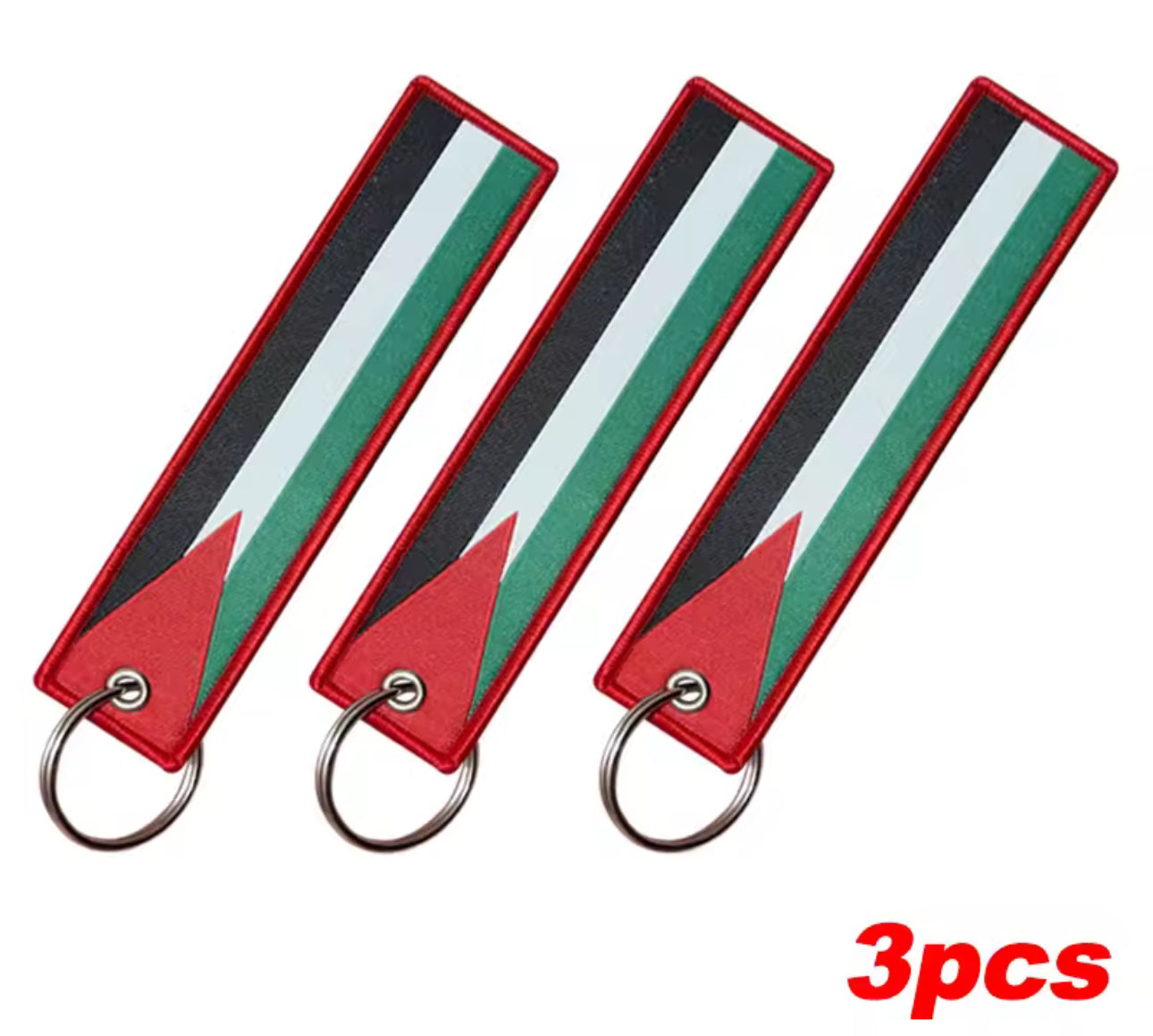 1Pc 2Pcs 3Pcs Set Sale Aviation Gift Both Sides Weave Palestinian Flag Pattern Tag Car Keychain Backpack Pendant Wholesale