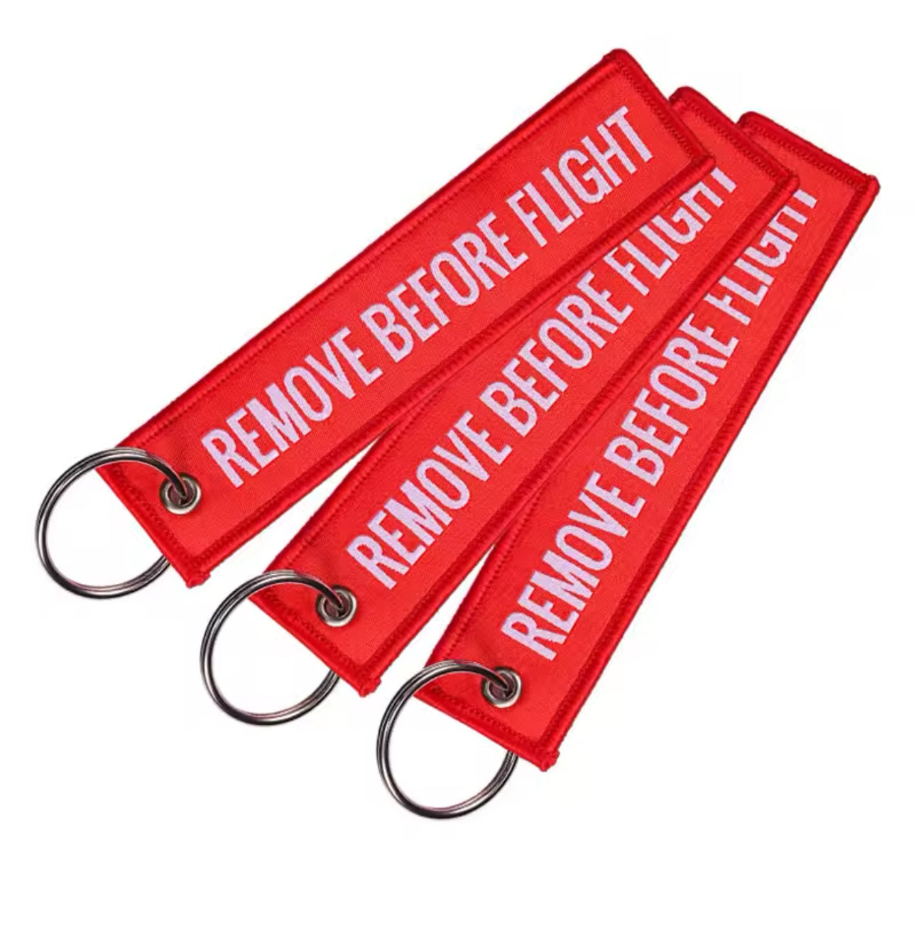 1/2/3Pcs Remove Before Flight Woven Key Chain Special Luggage Label Red Chain Keychains for Aviation Gifts