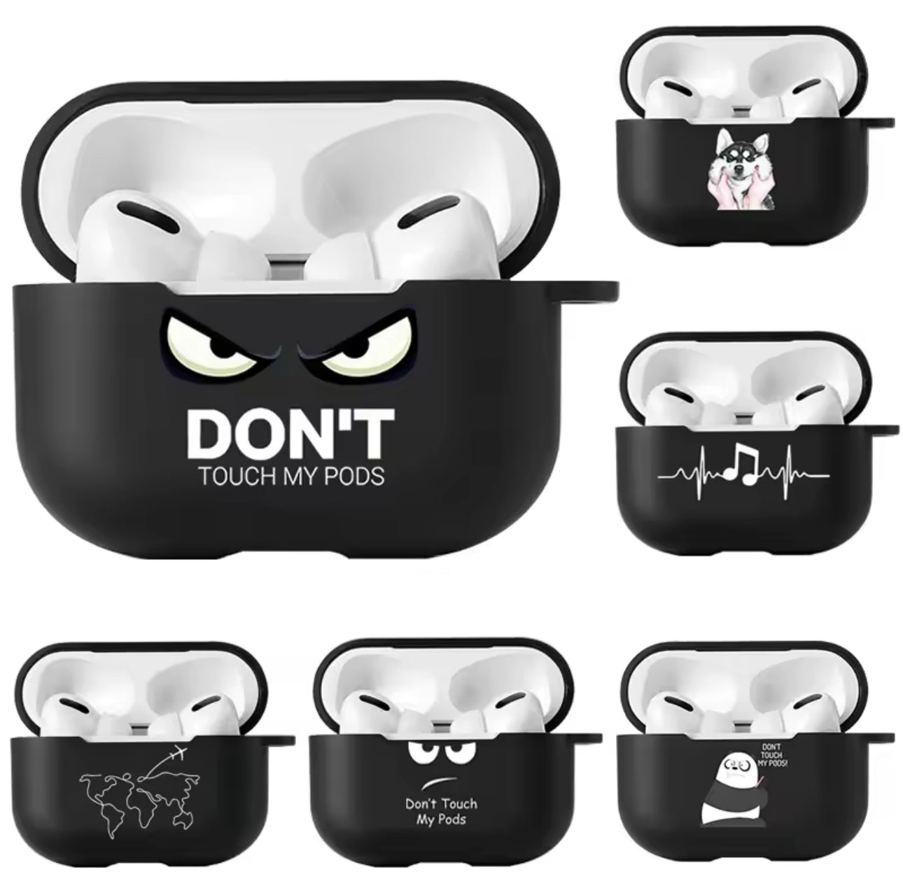 Case For Apple Airpods Pro 2 Case Slogan Simple Text Dont Touch Airpods Pro 2 4 3 Silicon Black Earphone Cover Air pod Pro2 Capa