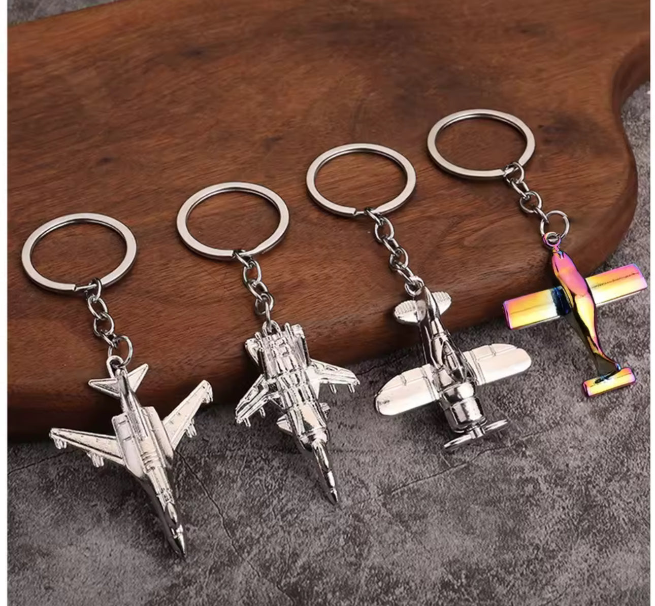 Metal Airbus Airliners Fighter Jet Plane Warplane Helicopter Airplane Keyring 3D Bomber Aircraft Keychain Warcraft Key Chain