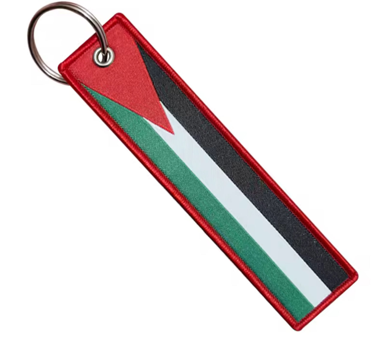 1Pc 2Pcs 3Pcs Set Sale Aviation Gift Both Sides Weave Palestinian Flag Pattern Tag Car Keychain Backpack Pendant Wholesale