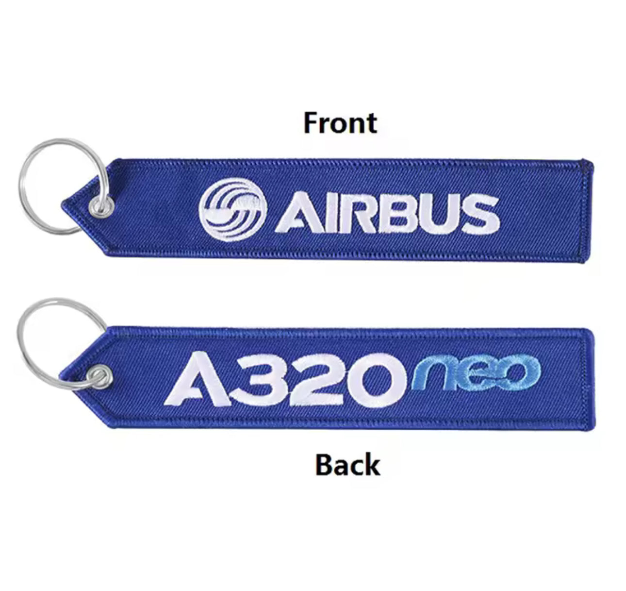 1PC AIRBUS Keychain Motorcycle Car Embroider Key Ring A320 Aviation KeyRing Chain For Aviation Gift Strap Lanyard For Bag Zipper