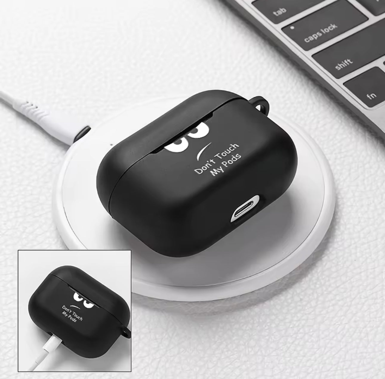 Case For Apple Airpods Pro 2 Case Slogan Simple Text Dont Touch Airpods Pro 2 4 3 Silicon Black Earphone Cover Air pod Pro2 Capa