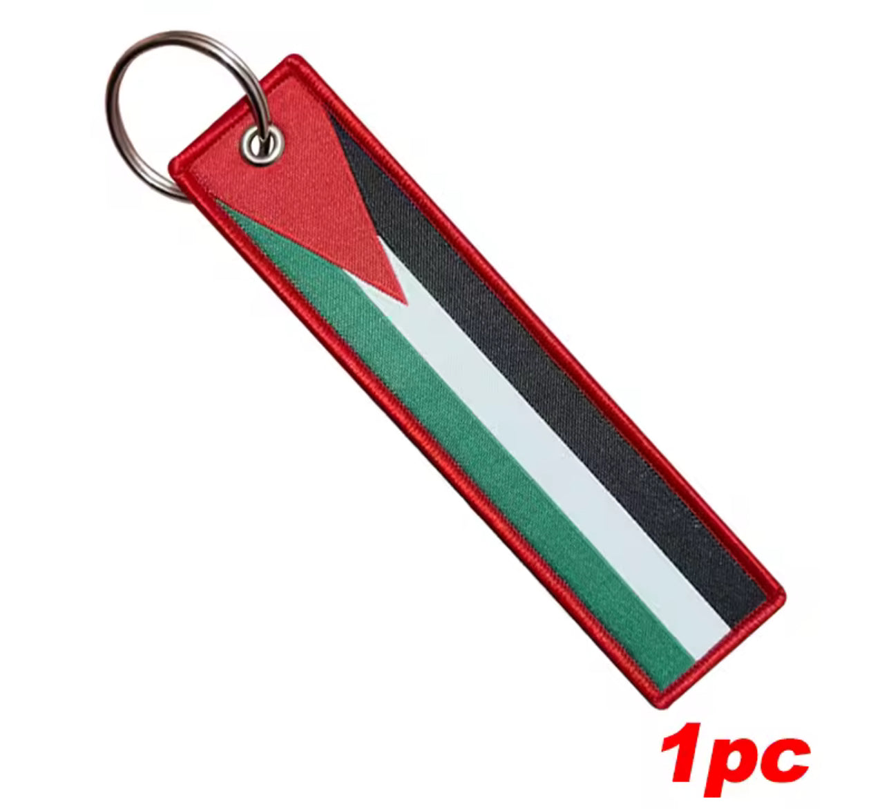 1Pc 2Pcs 3Pcs Set Sale Aviation Gift Both Sides Weave Palestinian Flag Pattern Tag Car Keychain Backpack Pendant Wholesale