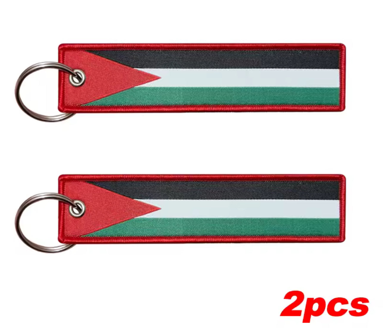 1Pc 2Pcs 3Pcs Set Sale Aviation Gift Both Sides Weave Palestinian Flag Pattern Tag Car Keychain Backpack Pendant Wholesale