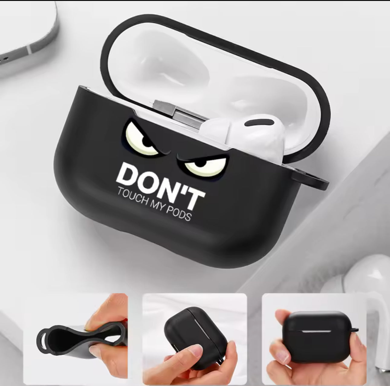 Case For Apple Airpods Pro 2 Case Slogan Simple Text Dont Touch Airpods Pro 2 4 3 Silicon Black Earphone Cover Air pod Pro2 Capa