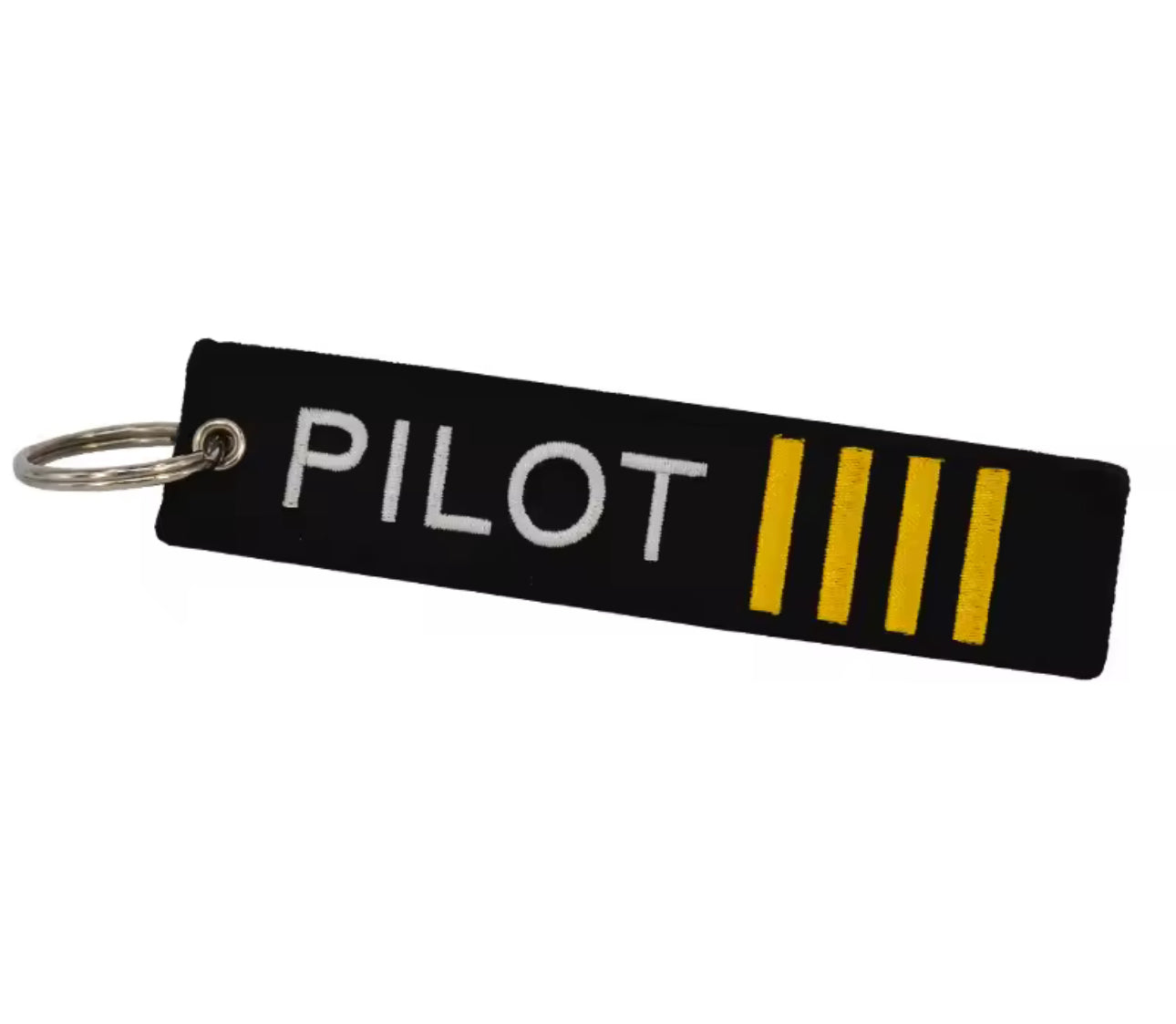 Jewelry Text Embroidery Engineer Pilot Four Bars Keychain Black Pendant Tags Rectangle Key Chains Souvenir Wholesale