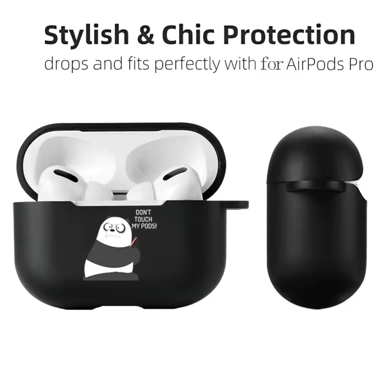 Case For Apple Airpods Pro 2 Case Slogan Simple Text Dont Touch Airpods Pro 2 4 3 Silicon Black Earphone Cover Air pod Pro2 Capa